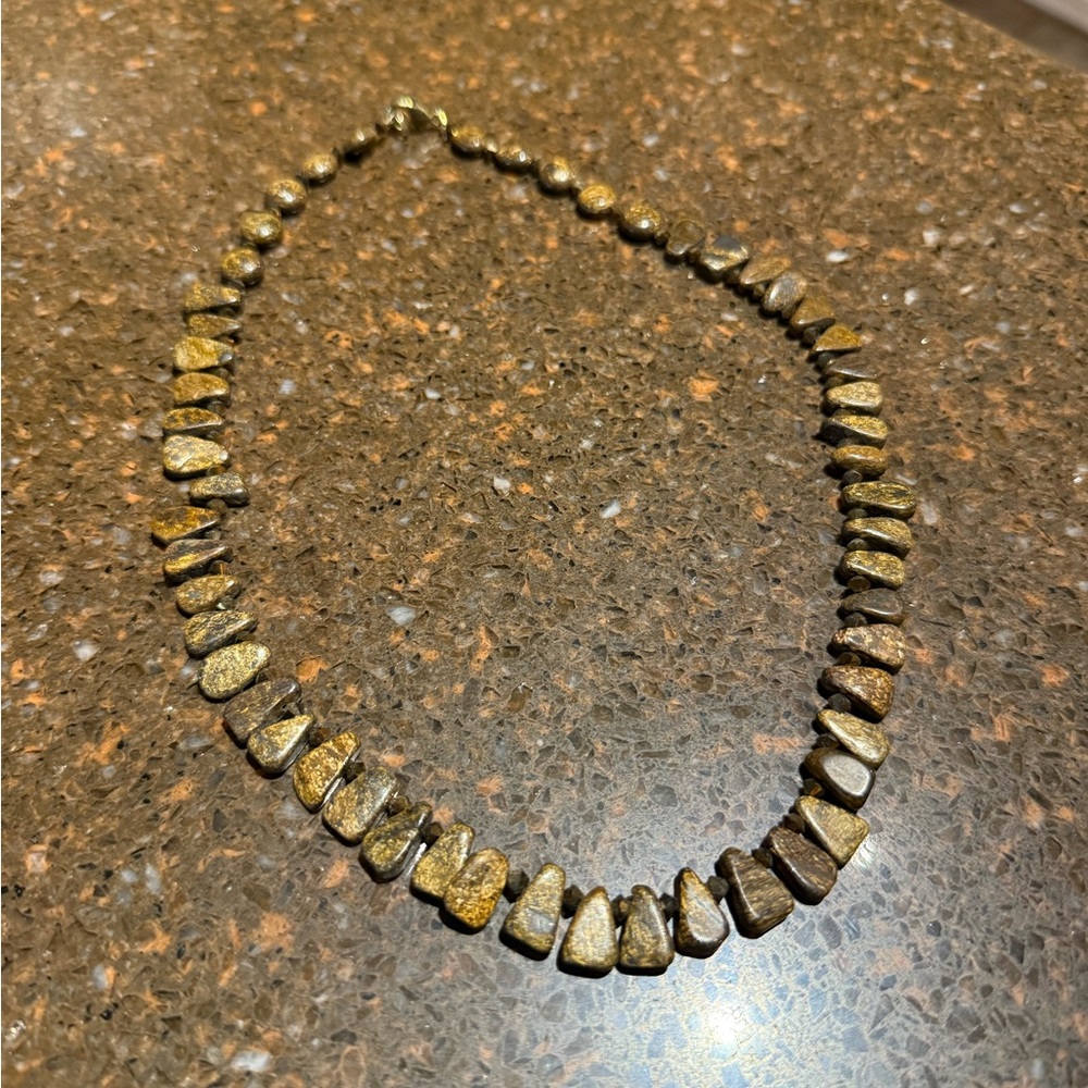 Brown marbled Stone Necklace